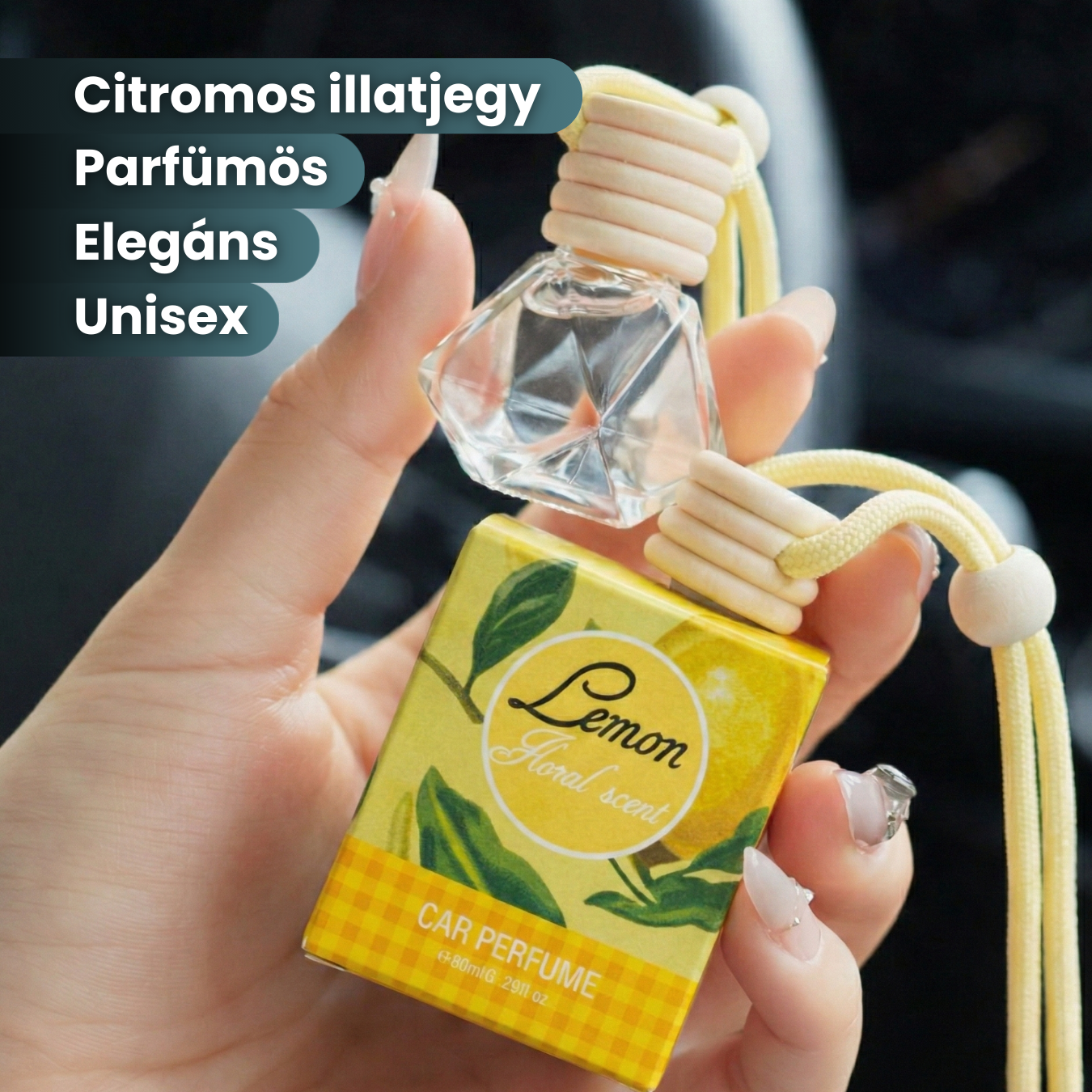 Citromos autóillatosító